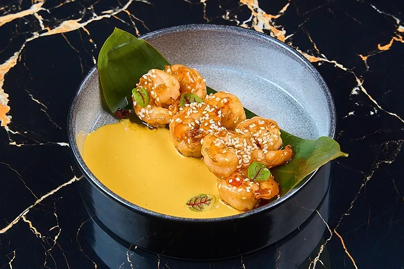 Креветки свит-чили с манговым соусом